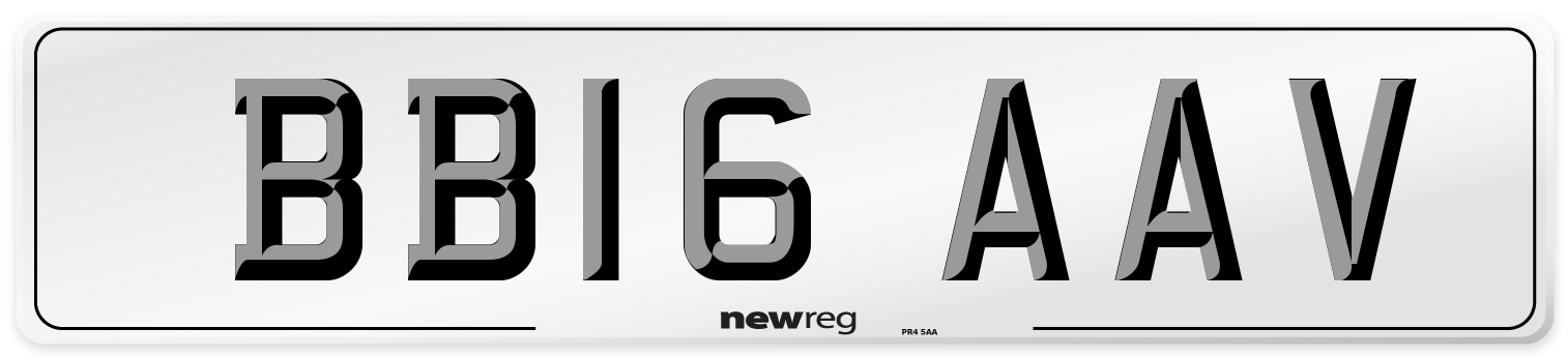 BB16 AAV Number Plate from New Reg